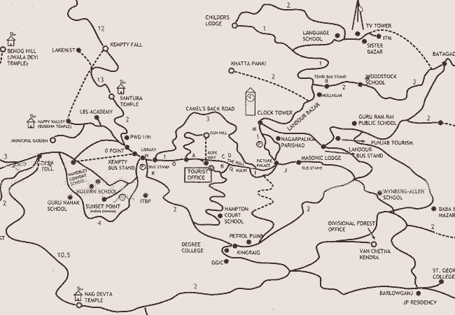 Map of Mussoorie